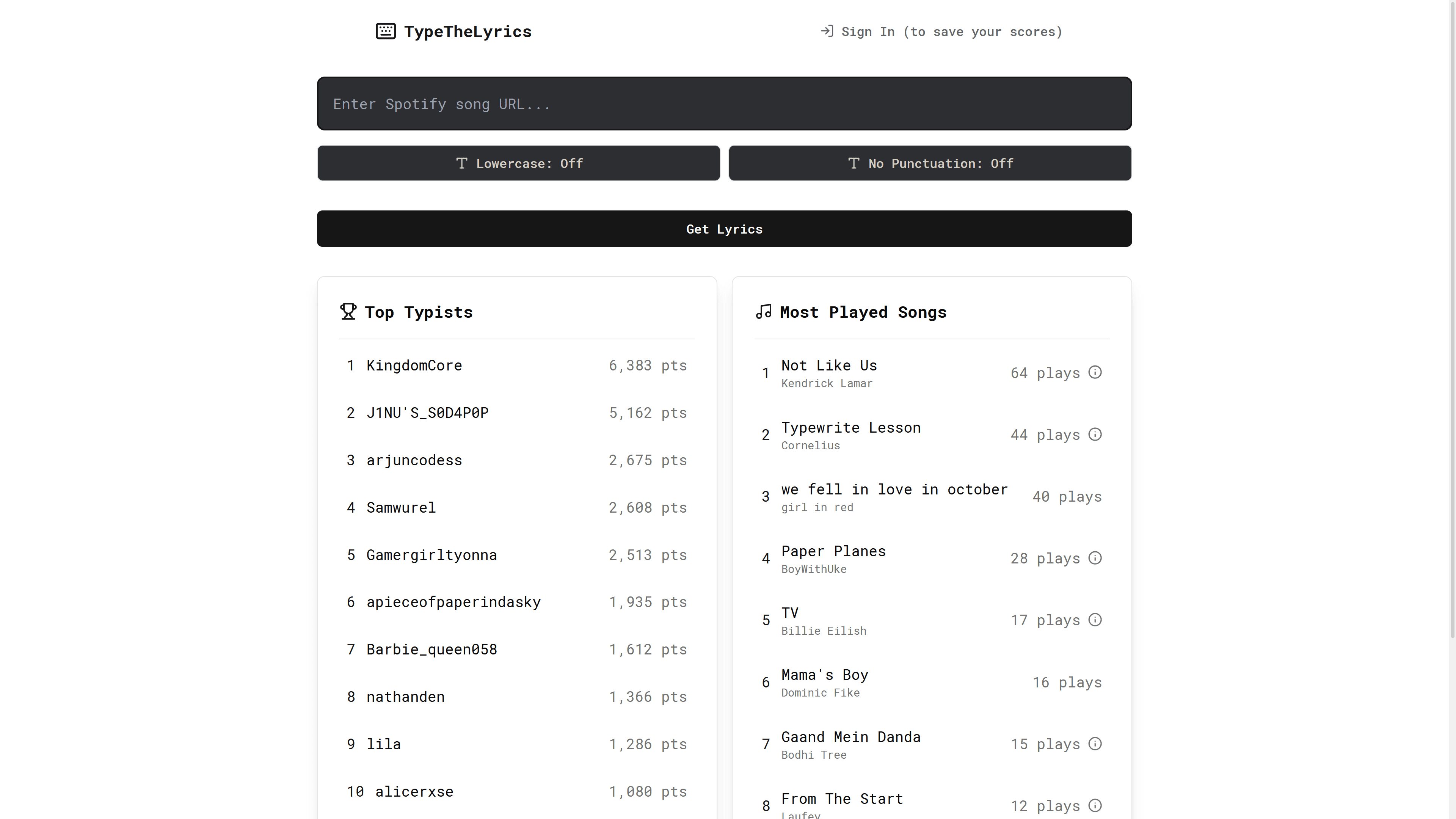 TypeTheLyrics